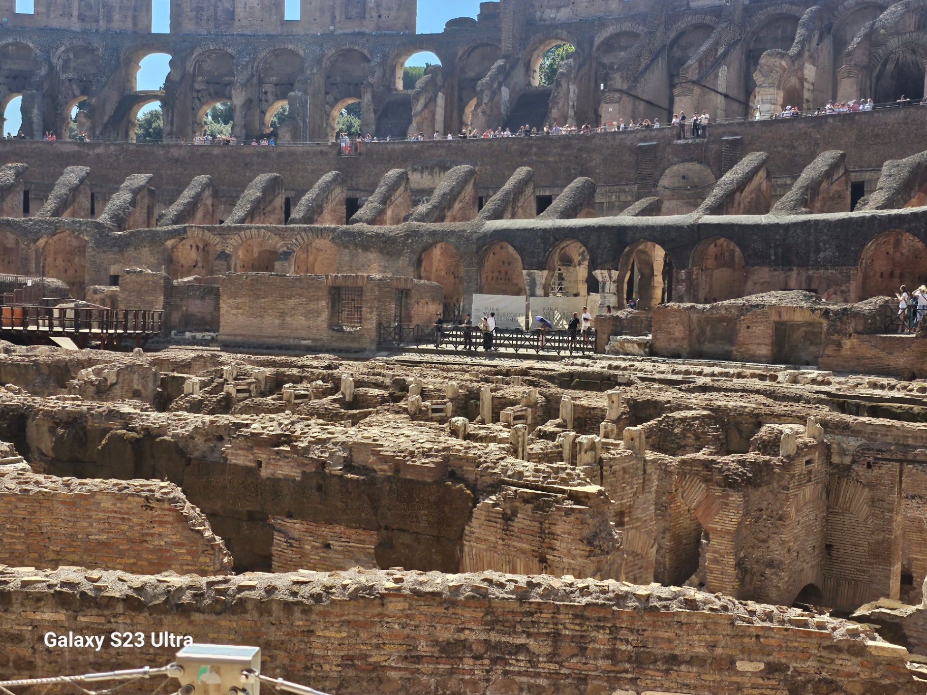 Inside the Colosseum looking across the arena floor
