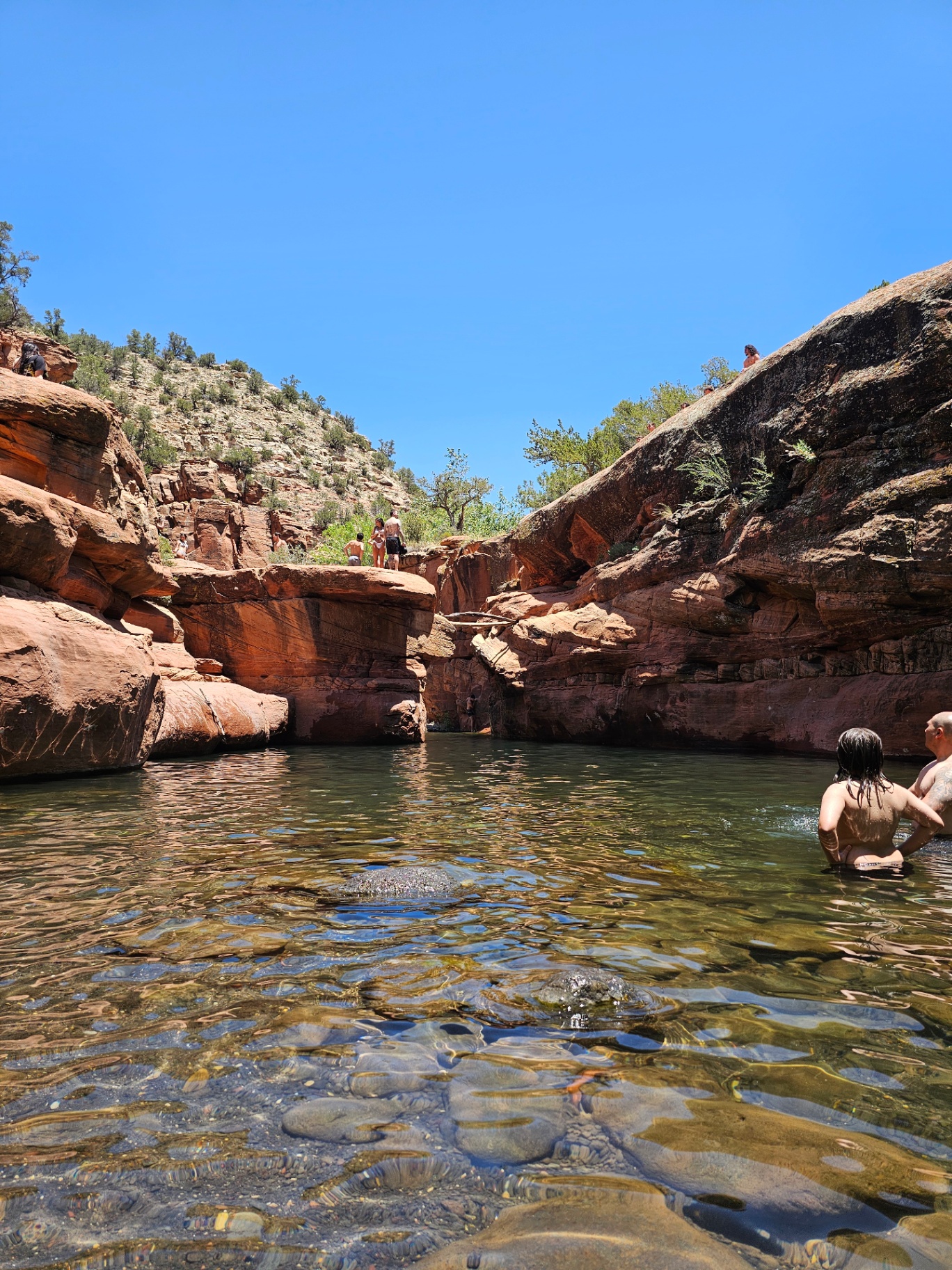 Swimming hole in red rock canyon in Sedona