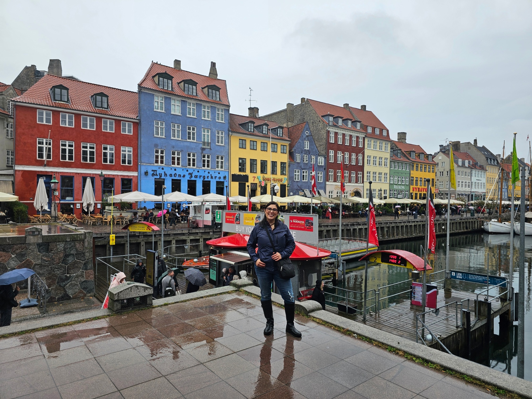 Colorful harbor houses along Nyhavn in Copenhagen